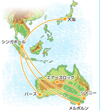 シンガポール航空フライトマップ